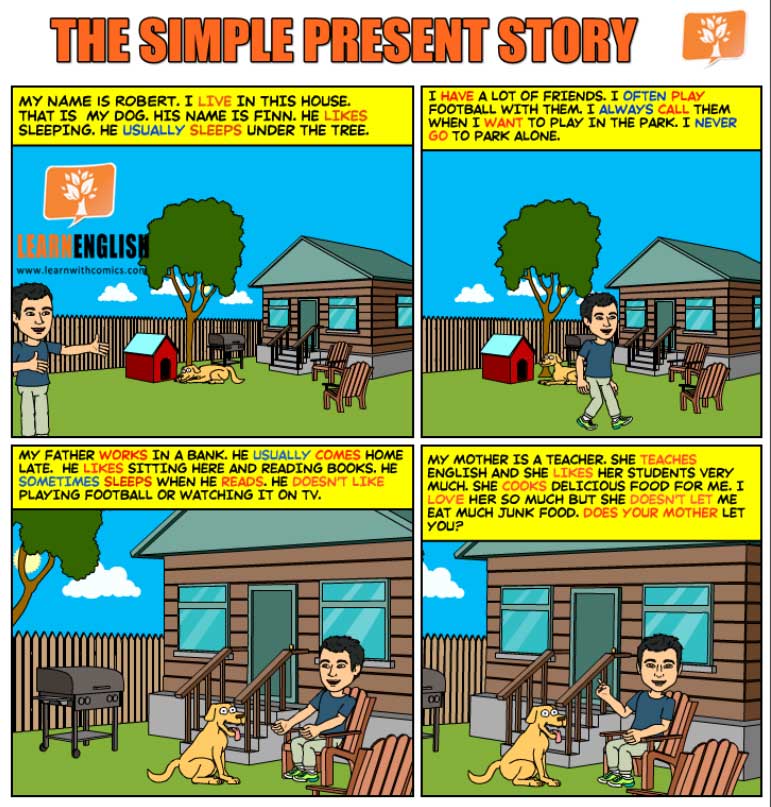 Present Simple comics