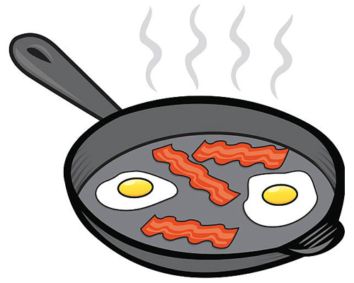 Сковорода по-английски - frying pan [ˈfraɪɪŋ pæn]
