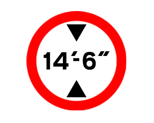 Дорожный знак в Англии "Ограничение по высоте" - Height limit
