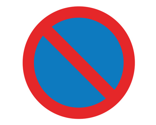 Дорожный знак "Стоянка запрещена" в Англии - No waiting