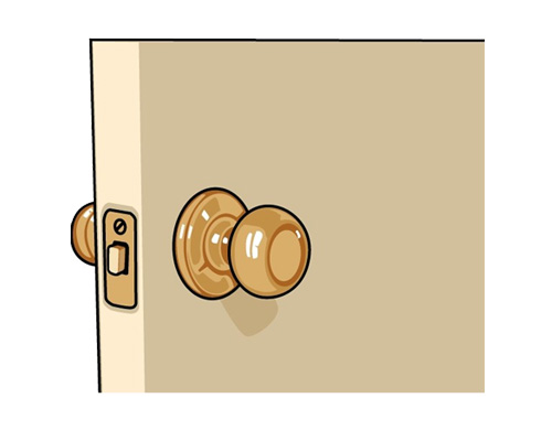 Дверная ручка по-английски - door-handle [ˈdɔːhændl]